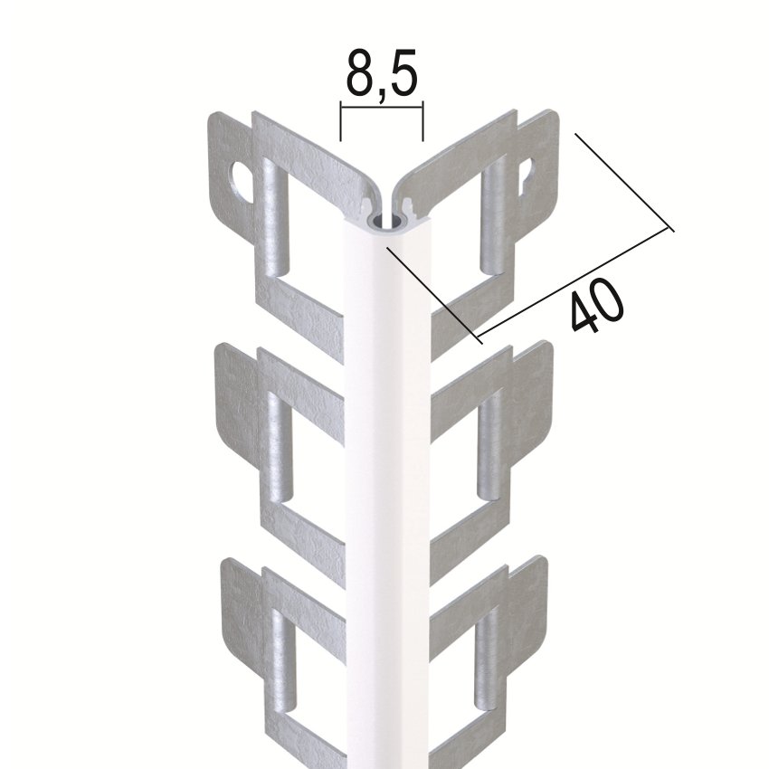 PEPK150 Cantonera / Angular Acero galvanizado + PVC Blanco o Color
